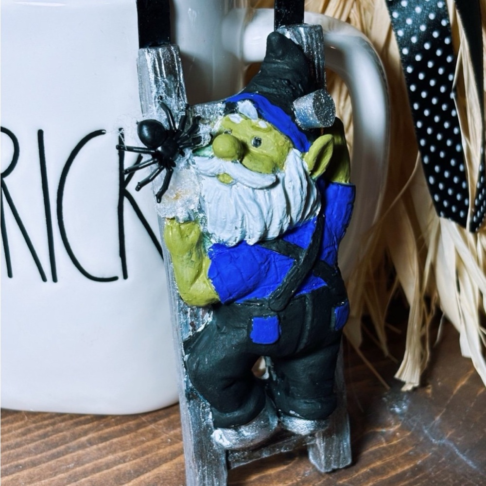 Halloween Gnome Ornament with Spider